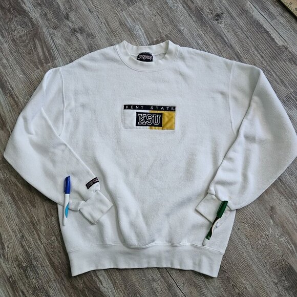 Kent State KSU Jansport Vintage White Crewneck Sweatshirt Size M NCAA College - Picture 9 of 16